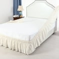 thumbnail image 6 of Holzlrgus Polyester Wrap Around Dust Ruffle Bed Skirt 15" Drop for Queen Size Bed, Beige, 6 of 7