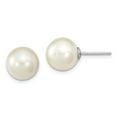 thumbnail image 2 of FB Jewels Sterling Silver Rh-pl 10mm Wht/Rose/Grey Imitation Shell Pearl Earring Set, 2 of 5