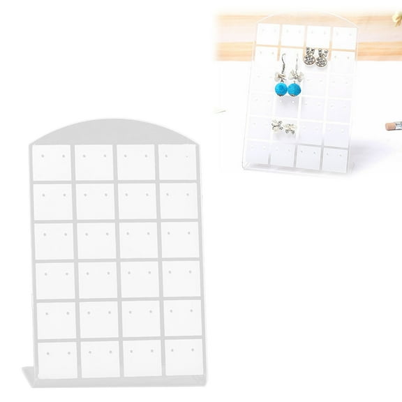BinKFF 1 Packs Black Earring Holder 48 Holes Earring Organizer Earring Display Stands for Selling Earring Storage L-shape Earrings Ear Studs Jewelry Show Plastic Display Showcase for Retail