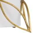 thumbnail image 4 of 60 X 3 Watt Metal Chandelier with Floral Cut Out, Gold and White- Saltoro Sherpi, 4 of 5