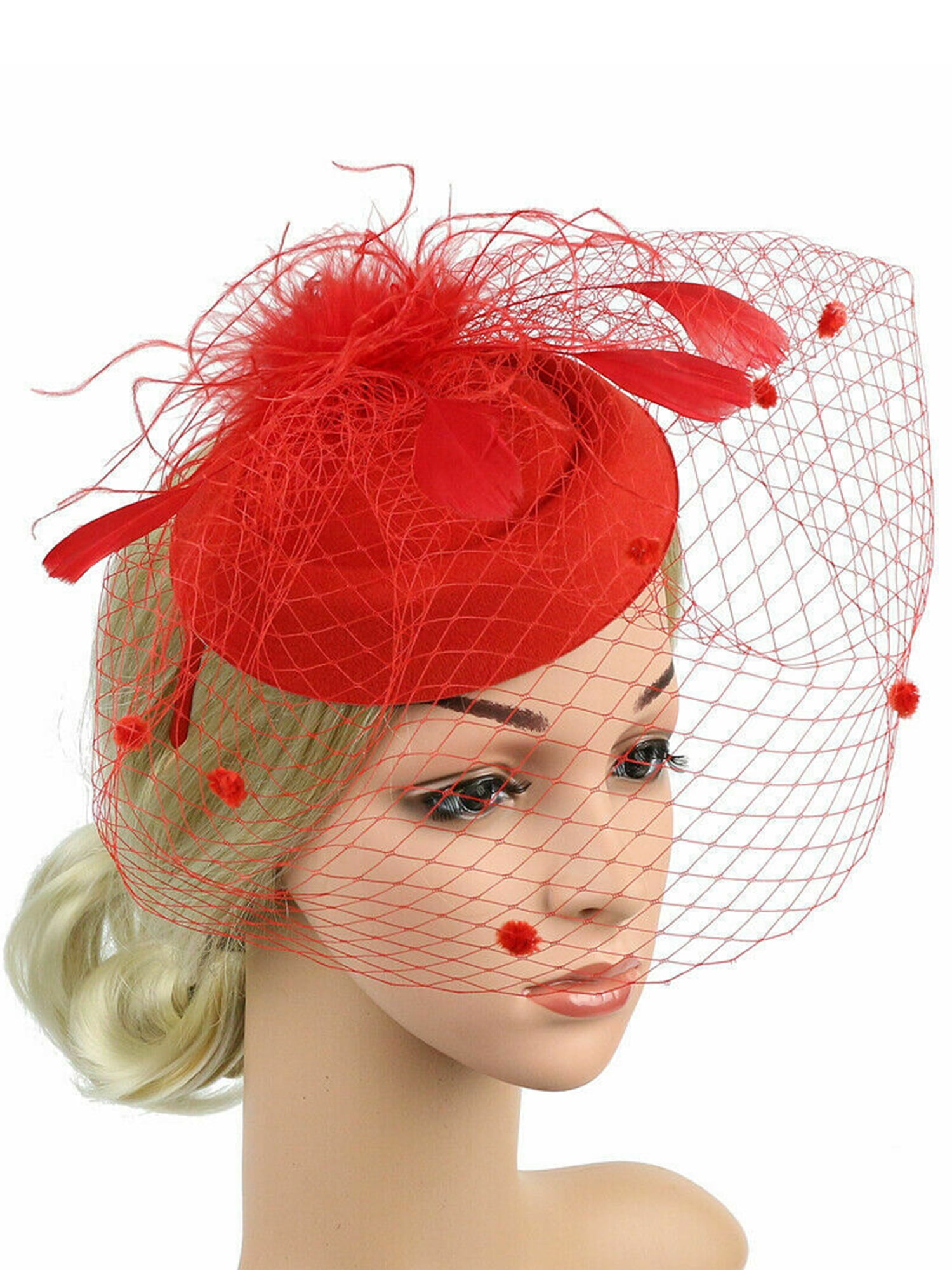 Womens Sinamay Fascinator Cocktail Party Hat Wedding Church Kentucky Derby Dress 