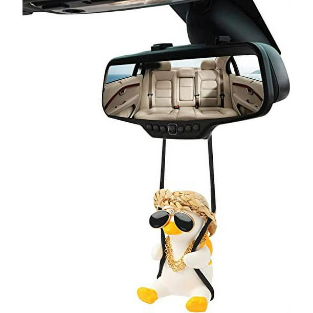 Adorno colgante de pato mecedor para coche, accesorio para espejo retrovisor, decoración de interiores, regalos divertidos para hombres y mujeres.