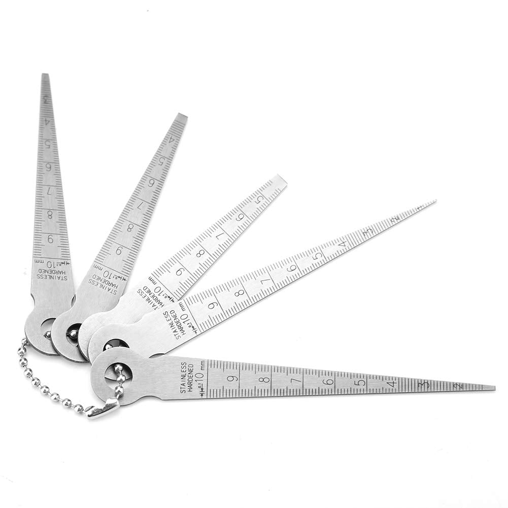 Gamvdout Taper, 1 Set Stainless Steel Welding Taper Feeler Rulers Hole Inspection Tool Measuring Tool 10mm for Measuring, Thickness Gauges