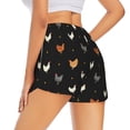 thumbnail image 2 of Uemuo Funny Chicken Pattern Women's Athletic Shorts High Waisted Running Shorts with Liner Pockets Gym Elastic Workout Shorts-Medium, 2 of 9
