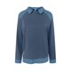 thumbnail image 5 of RKSTN Sweatshirt for Women Oversized Lapel Denim Patchwork Stitching Sweatshirt Womens Casual Solid Plus Size Turndown Collared Loose Comfy Trendy Retro Streetwear Long Sleeve T Shirts, 5 of 10