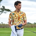 thumbnail image 3 of Rateoe 70s Groovy Hippie Pattern Men's Short Sleeve Polo Shirts, Golf Polo Shirts Short Sleeve Performance Moisture Wicking Dry-Small, 3 of 6