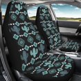 thumbnail image 4 of Psesaysky Teal Cactus Geometric Print Easy to Install Auto Front Seat Cover for Car Interior, Polyester Breathable Vehicle Seat Covers SUV, 4 of 9