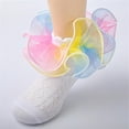 thumbnail image 2 of 1Pairs Toddler Girls Ruffle Socks Double Lace Frilly Princess Dress Sock Cotton Anti-slip Ankle Socks for Kids Years 1-10T, 2 of 5