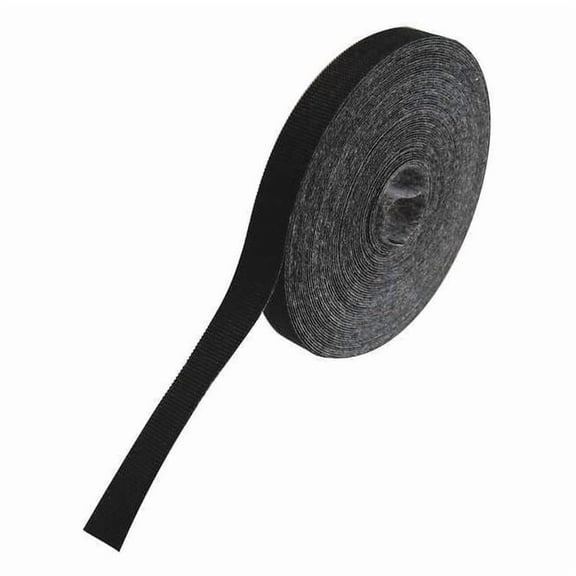 Rip-Tie Hook-and-Loop Cable Tie Roll,75 ft,Black G-05-075-BK
