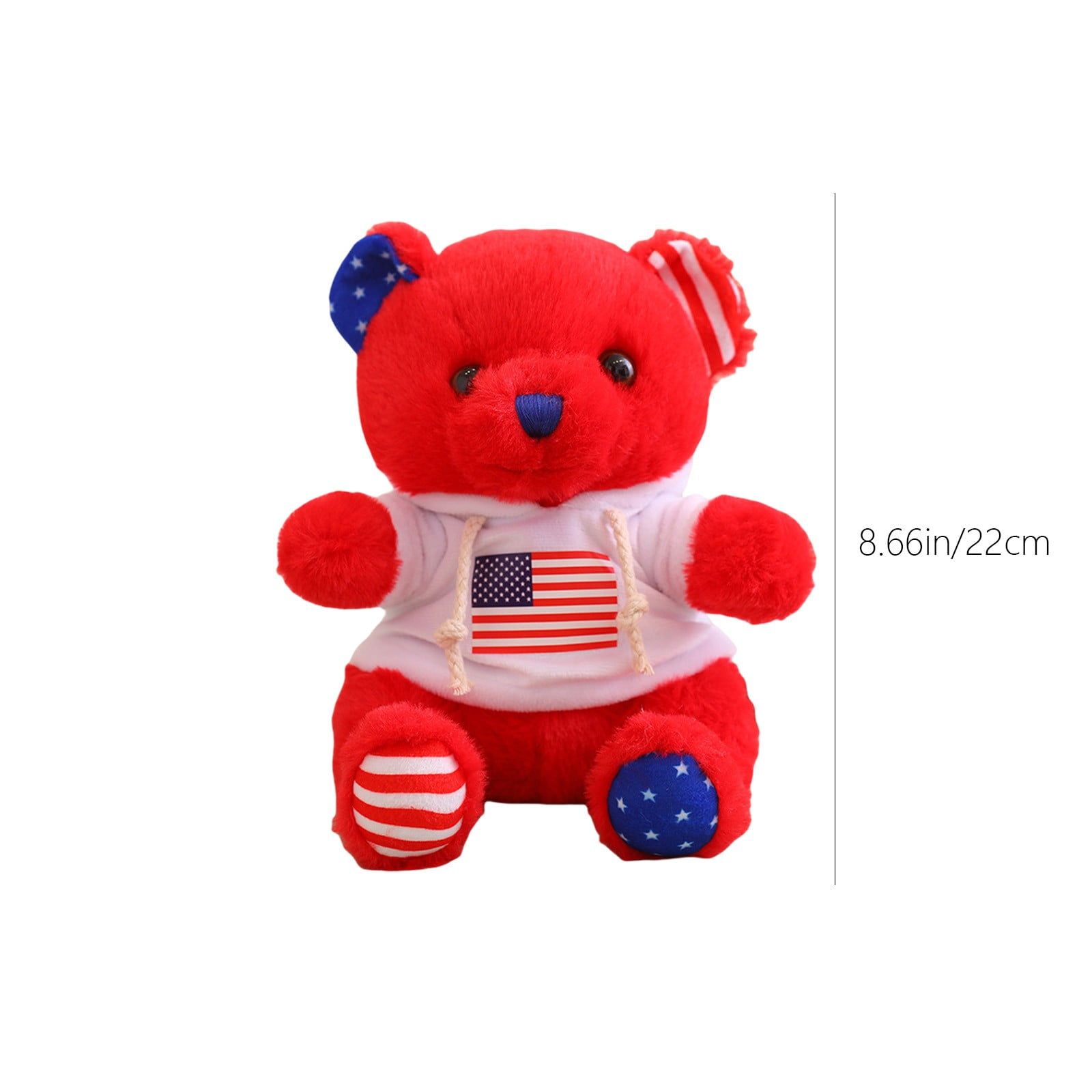 Twfbrm 4th of July Patriotic Bear Doll, 9 Inch Red White and Blue
