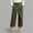 Army Green, variant on Women's High Waisted Wrap-Front Cropped Pants Wide Leg Tailored Culottes with Decorative Button Office & Casual Trousers for All-Season Wear(Beige,M)
