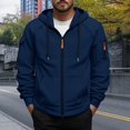thumbnail image 2 of YLSDY Big and Tall Hoodies for Men Zip Up Tactical Jacket Pullover Lightweight Hooded Fall Fashion Winter Sweatshirt Pockets Navy XXXL, 2 of 5