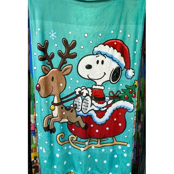Exclusiva! Cobija Frazada Ultra Suave Snoopy Santa Claus
