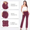 thumbnail image 3 of Wide Leg Pants Woman Yoga Fit High Waisted Sweatpants Soft Flare Leggings Athletic Tummy Control Trouser, 3 of 5