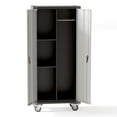 thumbnail image 1 of Armoire de Rangement Robuste 71 Pouces en Acier - Portes Verrouillables avec 4 Tablettes Ajustables, Roues et Pieds pour Garage/maison/bureau - Gris Pâle et Gris Foncé (Organisateur d'Outils Sécurisé), 1 of 6