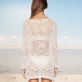 thumbnail image 5 of Summer Hand Hook Knit Dress U-neck Length Slip Dress Hollowed out Bikini Blouse, 5 of 15