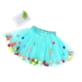 thumbnail image 2 of XXWXYD Toddler Girl Floating Pom Pom Tutu Skirt | Colorful Mesh Ballet Princess Skirt | Birthday Part𝗒 Ballet Dance Dress, 2 of 7
