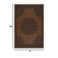 thumbnail image 2 of Outdoor Rug  Modern Area Rugs For Indoor And Patios Kitchen Hallway Mats Washable Porch Deck Outside Carpet (6 X 9 Medallion Nut Brown), 2 of 9