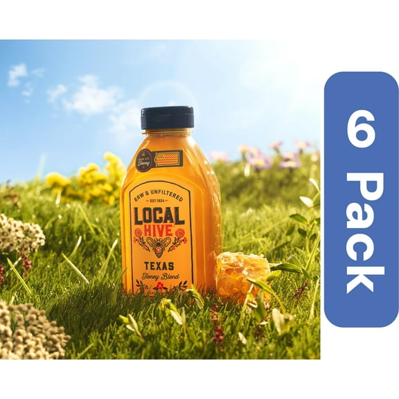 Local Hive Raw Texas Honey 16 oz (Pack of 6)