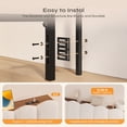 thumbnail image 4 of Pinmoco Upholstered Headboard with Storage, Charging Station and Aurora LED Lights, Full Size Headboard for Beige Striped Corduroy, 4 of 12