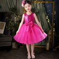 thumbnail image 2 of ZQUUVOU Girls Sparkly Performance Set Solid Sequin Sleeveless Tutu Dress with Matching Headband Princess Dress Up Hot Pink, 2 of 5