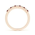 thumbnail image 2 of Angara Natural 0.3 Ct. Ruby with Diamond Non Eternity Wedding Band in 14K Rose Gold for Women (Ring Size: 10.5), 2 of 9