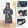 thumbnail image 3 of FORMRS Wearable Blanket Hoodie with Sleeves for Kids Cozy Flannel Sweatshirt, Neon Christmas, 3 of 7