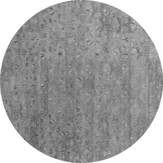 Ahgly Company Indoor Round Abstract Gray Contemporary Area Rugs, 6' Round