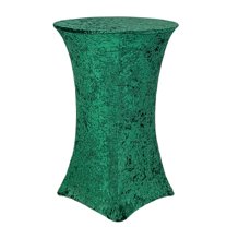 Velvet Spandex 30 Inch Highboy Cocktail Round Table Cover Emerald