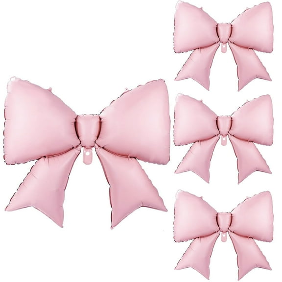 4 Pcs Jumbo Pink Bow Balloons 39 inch Giant Bowknot Balloon Coquette Decorations Large Elegant Home Backdrop for Bridal Shower Engagement Wedding Birthday Party Supplies By Scheam