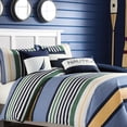 thumbnail image 1 of Nautica Dover Collection Comforter Set-100 Percent Cotton, Ultra Soft Bedding with Matching Sham, Machine Washable Easy Care, Queen, Blue, 1 of 2