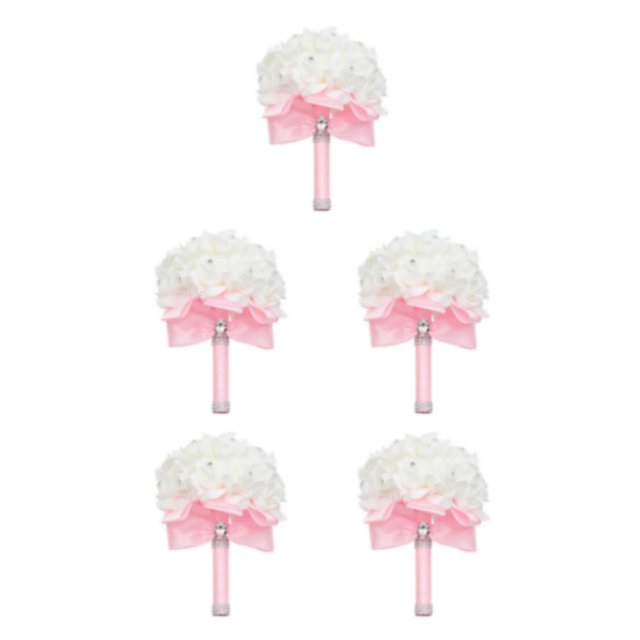 Minnieouse Impresionante ramo de novia - Materiales de bajo mantenimiento Flores Ramo de novia Decoración de boda Cinta rosa Type2 NO2