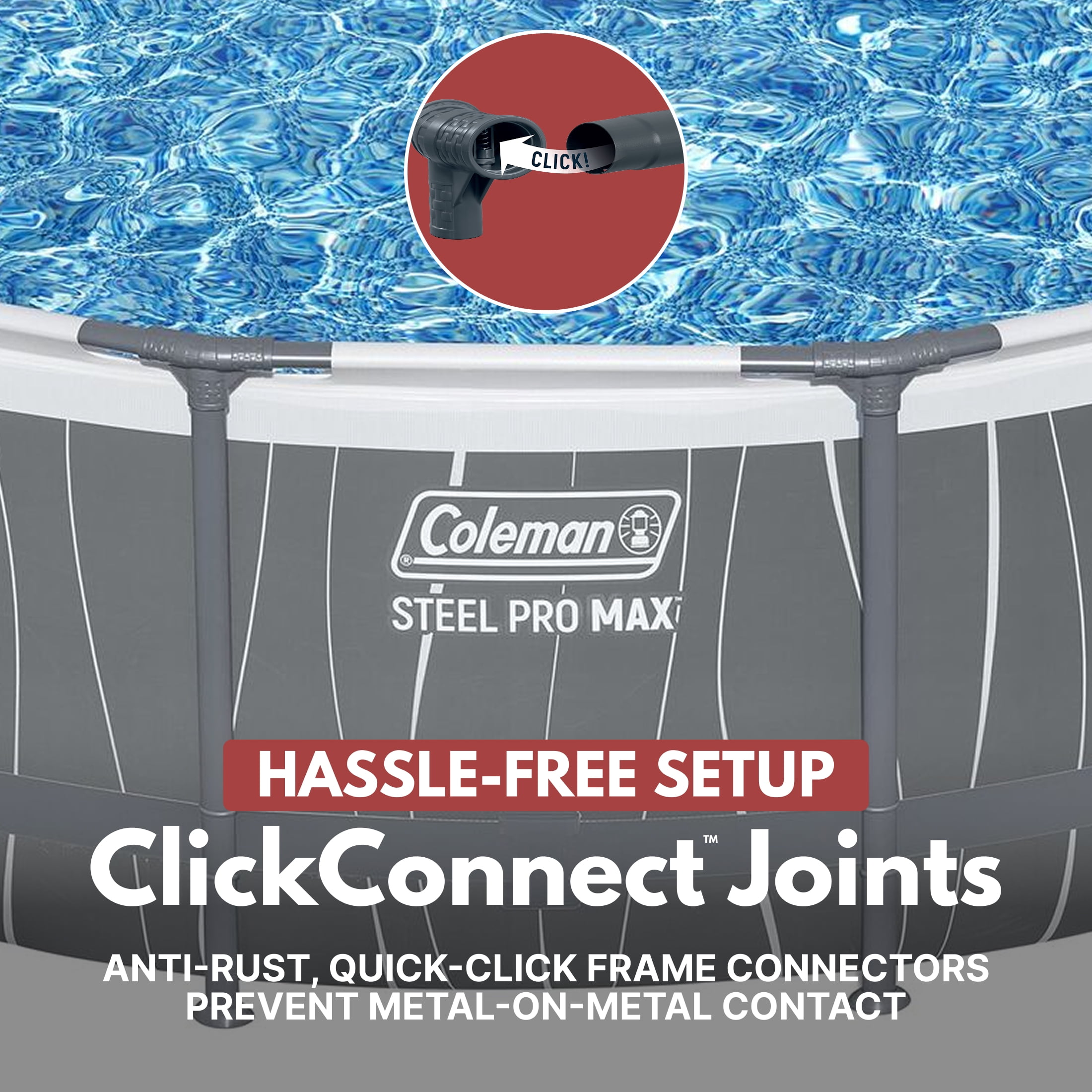 Coleman Steel Pro MAX 15' x 42" Round Above Ground Pool Set with LED Light