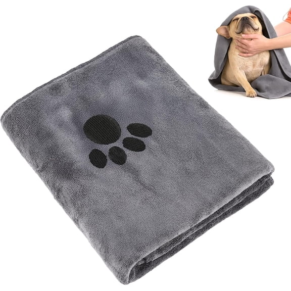 TRINKA Microfiber Dog Towel, Super Absorbent Soft Pet Drying Towel 40 by 23.6 Inches for Dogs Cats, Grey
