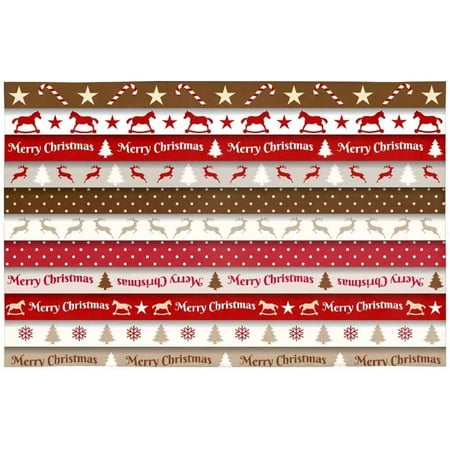 

ECZJNT Merry Christmas Stripe Placemat Plate Holder Set of 6 Table Mats Protector 12x18 inch
