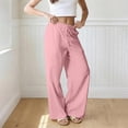 thumbnail image 5 of Dagugfen Athletic Pants for Women Loose Fitted Drawstring Elastic Waist Breathable Summer Casual Workout Full Length Pants, 5 of 8