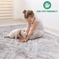 thumbnail image 3 of 6X9 ft Beige Geometric Area Rug,Large Soft Stain Resistant Carpet,Easy to Clean, 3 of 7