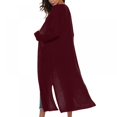 thumbnail image 2 of Women‘s Lightweight Long Sleeve Cardigan Sweaters Irregular Split Open Front Thin Knit Sweater with Pockets, 2 of 5