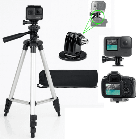 Acuvar 50" Aluminum Camera Tripod Stand For All Action Cameras with Built-in Bubble Level Indicator for All Action Cameras, Tripod Mount Lightweight,Portable Stand for Travel & Outdoor Photography