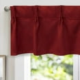 thumbnail image 6 of DriftAway Pinch Pleat Valance for Kitchen Window Blackout Faux Linen Textured Solid Beige Valance for Living Room 16 Inch Farmhouse Linen Curtain Valance Window Treatment Back Tab 52x16 Red Valance, 6 of 9