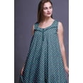 thumbnail image 2 of Bimba Bleu Sarcelle Foncé2 Mélange Nuisettes Colorées à Pois Imprimées en Coton pour Femmes Robe Sans Manches de Nuit Robe Maxi Très Très Grande, 2 of 6