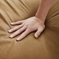 thumbnail image 3 of Modern PU Leather Accent Chair Arm Chair with Extra-Thick Padded Backrest and Seat Cushion, Slant Back Sofa Chair with Non-Slip Adsorption Feet and Metal Frame for Living Room Bedroom, Camel, 3 of 7
