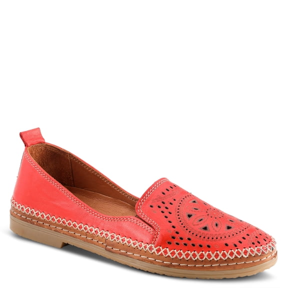 Spring Step Women’s Ingrid Loafers – Premium Leather Slip-On with Laser Cutout Design, Elastic Goring and Lightweight Flat Sole for Comfortable Stylish Wear