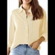 thumbnail image 1 of Camisas de Mujer con Botones, Blusas Clásicas A Rayas de Larga con Cuello y Bolsillo para Oficina. Amarillo M, 1 of 8