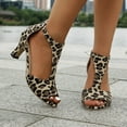 thumbnail image 5 of Sandals for Women Fashion Sexy Women's Thin Heel Peep-toe Sandals Leopard Print High Heels, 5 of 6