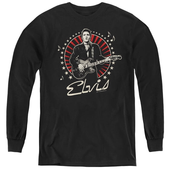 Elvis Presley Stars Youth Long Sleeve T-Shirt Black