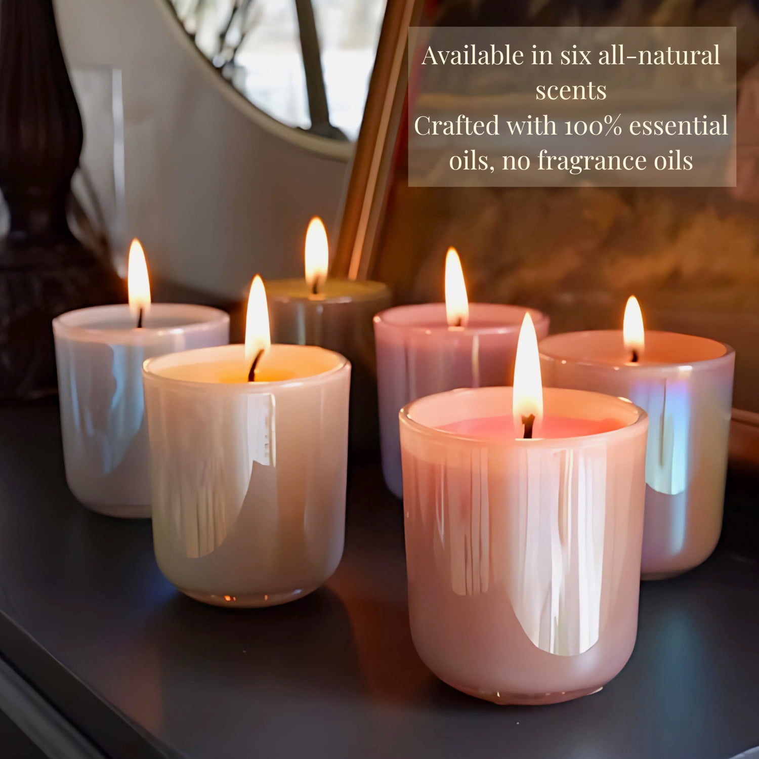 Candlestock Beeswax And Soy Wax Scented Iridescent Glass Jar Candles