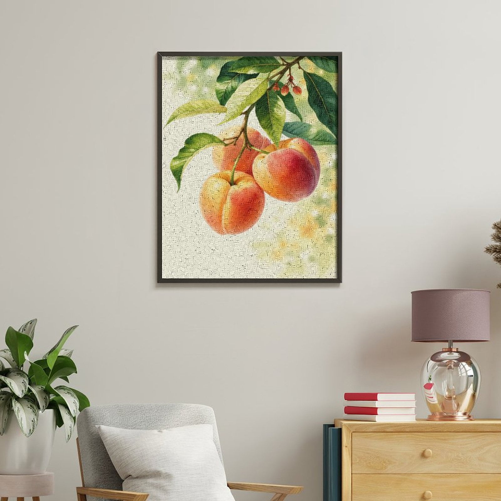Paint By Numbers Kit for Adults Beginner - DIY Fruit Branch Leaves Natural Art Canvas Painting Kits for Adults, Frameless Paint By Number for Adults for Home Wall Decor 16x20 Inch
