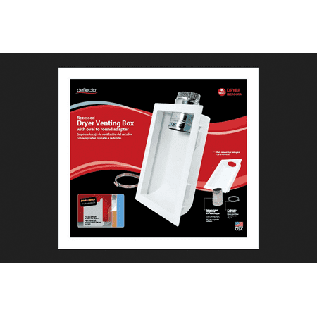 Dryer Wall Box - Deflect-O 4.25 in. L x 4 in. Dia. White Aluminum Dryer Venting Box