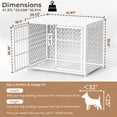 thumbnail image 2 of TIME RAY 42" Dog Crate Furniture, Heavy-Duty Metal Dog House, Decorative Pet House that Doubles as an Indoor Side Table, Antique,White, 2 of 8